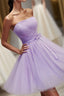 Cute A Line Tulle Short Formal Prom Dresses, Bridesmaid Dresses