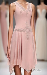 Dusty Pink Two-Piece V-Neck Appliques Mother of the Bride Dresses