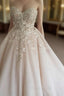 3D Floral Lace Flowers Sweetheart Wedding Ball Gown Dresses