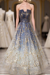 Unique Tulle Lace Long Formal Prom Dresses, Tulle Lace Prom Dresses, 2