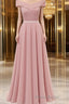 Womens Lace Bridesmaid Dress A-Line Off Shoulder Floral Lace Chiffon Formal Prom Dresses