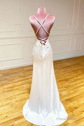 Straps Sheath Ivory Long Formal Dress