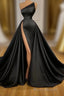 Sexy Black Beadings Formal Prom Dresses Long With Split On Sale