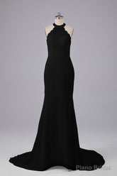 Elegant Halter Court Train Bridesmaid Dresses