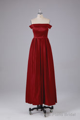 Elegant Off the Shoulder Satin Bridesmaid Dresses