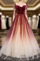 Fairytale Red Gradient Formal Prom Dresses