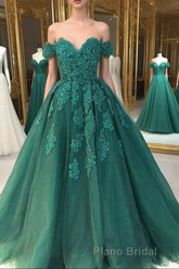 Off Shoulder Lace A Line Long Custom Evening Formal Prom Dresses