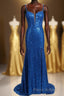 Royal Blue Sequin Mermaid Long Formal Prom Dresses