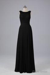 A-line Lace Top Floor Length Chiffon Bridesmaid Dresses