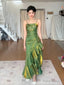 Mermaid Spaghetti Straps Prom Dresses Green Party Dress
