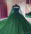 Ball Gown Sweetheart Lace Green Tulle Satin Long Prom Dresses Party Dress