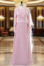 A-line Chiffon Lace Pink Mother Of The Bride Dresses