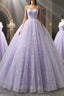 A Line Lilac Tulle Long Formal Prom Dresses, Lilac Long Formal Evening Dresses