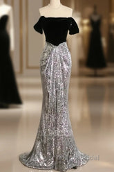 A Line Off The Shoulder Sexy Sequin Formal Dresses Bridesmaid Dresses Evening Gown Formal Prom Dresses