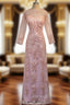 A-line Pink Lace Long Sleeves Appliques Mother Of The Bride Dresses