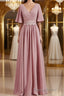 A-Line/Princess V-neck Chiffon Floor-Length Mother of the Bride Dresses