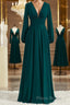 A-Line/Princess V-neck Sweep Train Chiffon Bridesmaid Dresses