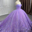 A Line Purple Lace Sweetheart With Corset Back Quinceanera Dresses
