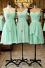 A-Line Sweetheart One-Shoulder Chiffon Bridesmaid Dresses