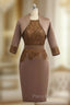 Amazing Brown Mother Of The Bride Dresses Sheath With Jacket