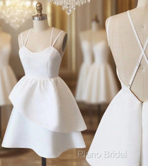 Backless White Homecoming Dresses, White Formal Dresses