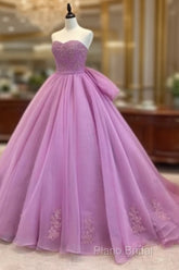 Ball Gown Formal Prom Dresses Floor Length Tulle Quinceanera Dresses
