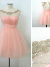Ball Gown Round Neckline Pink Mini Homecoming Dress, Short Pink Prom Dress, Short Pink Formal Dress, Graduation Dress