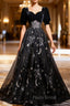 Beautiful A-line Simple Black Floor Length Party Dresses, Black Long Formal Prom Dresses