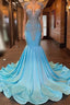 Beautiful Long Sleeveless Mermaid Formal Prom Dress With Beading
