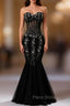Black Mermaid Formal Prom Dresses Sweetheart Evening Dresses