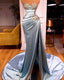 Blue long prom dress, formal party dress