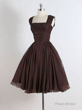 Brown A-Line Short Prom Dresses, Brown Short Formal Dress