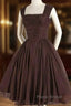 Brown A Line Short Formal Prom Dresses Homecoming Dresses