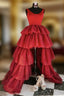 Burgundy Tiers Formal Prom Dresses