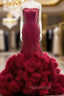 Burgundy Mermaid Sweetheart Floor Length Wedding Dresses