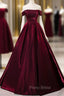 Burgundy Off the Shoulder Beading Quinceanera Dresses