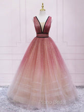 Burgundy V Neck Tulle Long Formal Prom Dresses Burgundy Long Evening Dresses