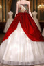 Burgundy Velvet Champagne Tulle Print Quinceanera Dresses