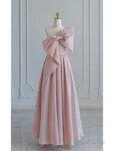 Buyishang Wedding Dresses A-Line One Shoulder Sleeveless Floor Length Taffeta Bridal Gowns With Bow(s)