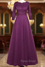 Casual Scoop Neck Half Sleeve Lace Tulle A-Line Mother of the Groom Dresses
