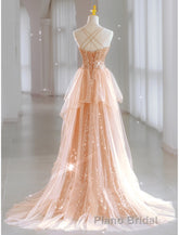 A-Line Formal Prom Dresses Sparkle & Shine Dresses Wedding Guest Sweet 16 Floor Length Sleeveless Sweetheart Tulle with Sequin Masquerade Dresses