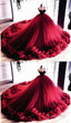 Ball Gown Ruffles Wedding Prom Dresses, Sweetheart Straps