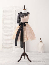 Champagne Lace Short Prom Dress, Champagne Homecoming Dress