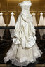 Chic Ball Gown Strapless Taffeta Ivory Long Wedding Dresses Bridal Dresses