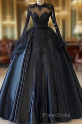 Custom Black African Wedding Gown, Satin Black Wedding Dresses, African Formal Prom Dresses