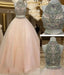 Custom Made High Neck Two Pieces Long Formal Prom Gown, Formal Dresses