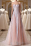 Custom Made Round Neck Lace Pink Formal Prom Dresses, Lace Pink Formal Dresses, Evening Dresses
