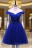 Cute Royal Blue Tulle Simple Party Dresses , Lovely Formal Dresses, Blue Homecoming Dresses