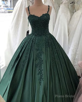 Spaghetti Straps Quinceanera Dresses, Sweetheart Ball Gown Lace Beaded