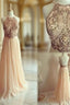 Dusty Pink Formal Dresses Backless Bead Formal Prom Dresses